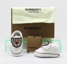 BURBERRY ROSS WHITE BEAR DESIGN BABY SNEAKERS NEWBORN UK 3c EU 19 RRP £150 AD