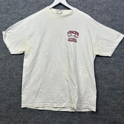 TCX Apparel Syracuse Lacrosse NCAA T-Shirt Mens XL White Good 2004 Champions