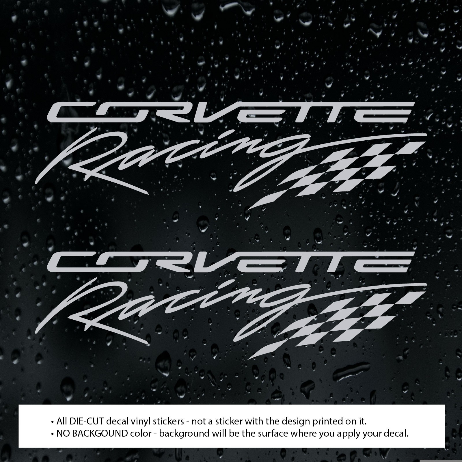 2pcs Corvette Racing Script & Flag (10