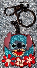 Disney Lilo  Stitch Flower Blind Box Mystery Stitch Metal Keychain Bag Clip