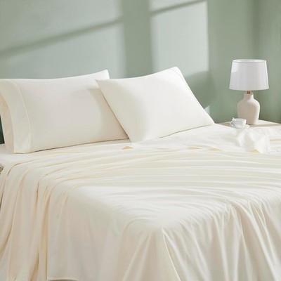 Linen Closet 100% Organic Cotton, Full Sheets - Soft & Cozy, Fresh Ivory