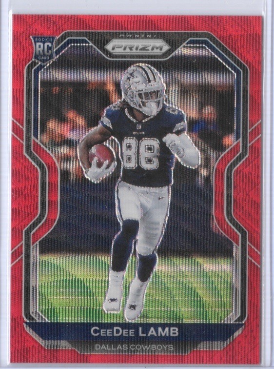 2020 Panini Prizm - Rookie CeeDee Lamb #334 Red Wave Prizm /149 (RC)