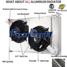 Fits 1969-72 Chevrolet Corvette 5.7 V8 At 3-core Aluminum Radiatorshroud Fan