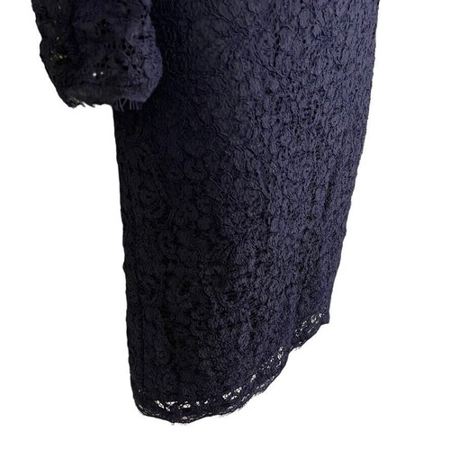 Adrianna Papell Womens Whimsigoth Navy Lace Cocktail Party Formal Short Dress 6 - Picture 2 of 16