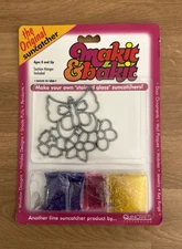 New Vtg Makit & Bakit Stained Glass Suncatcher Kit Butterfly Flowers