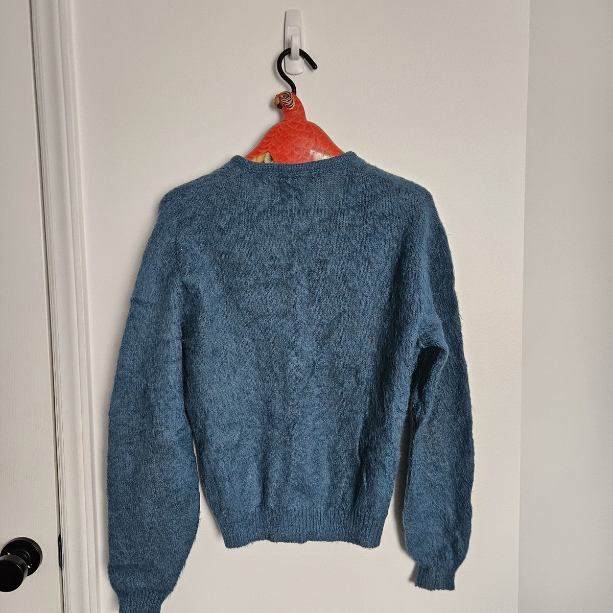 Vintage 60s Mohair Cardigan Cobain Sweater Grunge Fuzzy Men's