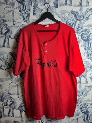 Henley Vintage Single Stich Augusta Sportswear T-Shirt Rot Xl