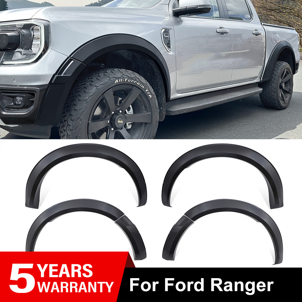 6pcs Fender Flares Wheel Arch Trim for Ford Ranger 2023-2026 Tremor & Platinum