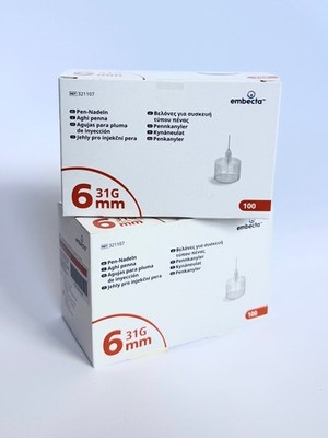 embecta Pennadeln 31G 6mm thin wall extra 2 x 100Stck.MHD 30.11.2030