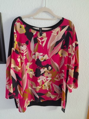 MARC CAIN Blusenshirt Bluse mit Seide N6 Gr. 42/44 Muster Blumen Mehrfarbig neu