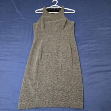 Banana Republic Dress Womens 10 Gray Knit High Neck Sleeveless Fit & Flare Work