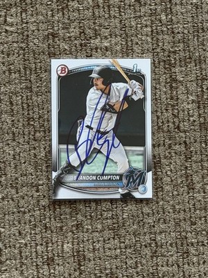 Brandon Compton Signed 2025 Bowman Draft 1st Autograph Marlins BD-64 PROOF