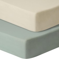 GUNTAIL Pack and Play Sheets Fitted, 2 N Sheets, Brown  Green