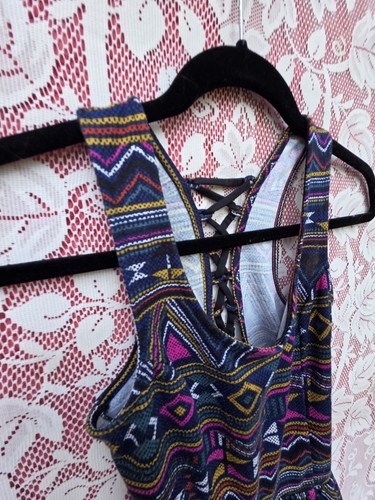 Brand New Jessica Simpson Girl's Sz XS Dress Open Lace Up Back Southwestern Cute - Picture 9 of 15