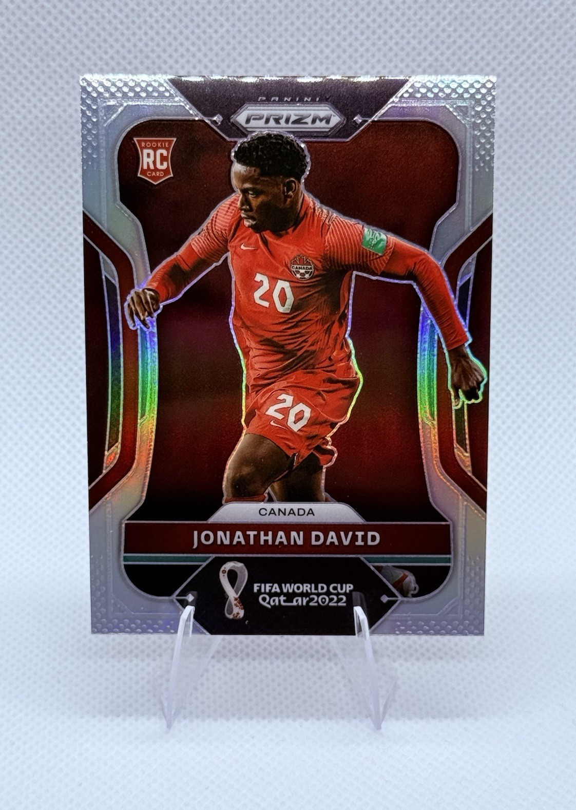 2022 Panini Prizm FIFA World Cup Jonathan David Silver Prizm #49 Canada