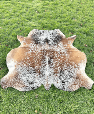 HUGE !! 25-35SQFT! BRINDLE BROWN & White Cowhide Rug natural Cow Hide Skin