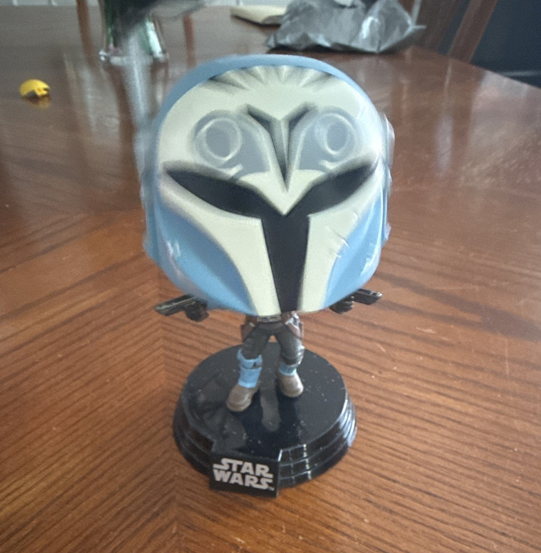 Star Wars Blue Helmet Bobblehead-Style Figurine Statue on Display Base