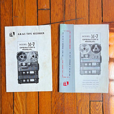 Akai Model M-7 Tape Recorder Operator's Manual Instructions x2