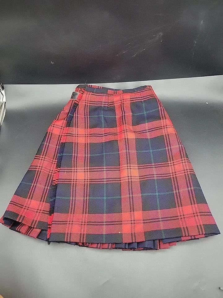 Falda escocesa vintage de lana MacLachlan tartán plisada falda escocesa con flecos lana pesada Foto 4 de 4