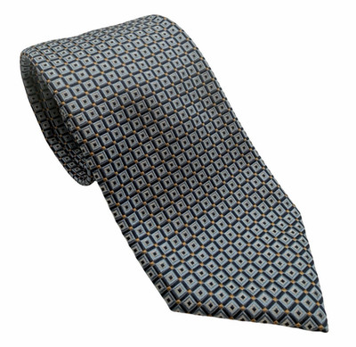 Altea Milano Silk Geometric Neck Tie Blue 3.25'' | 58'' L