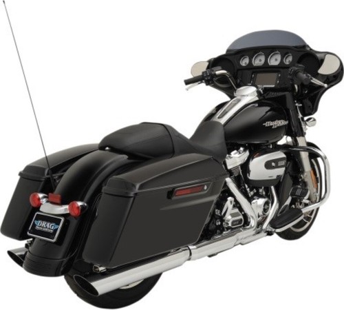 Drag Specialties Chrome 3.5" Slashdown Slip-On Mufflers 3.5" for 17-24 Touring - Picture 3 of 3