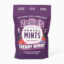 Zellie's |100% Xylitol Sugar Free Cherry Berry Breath Mints | Non-GMO, Low-Ca...