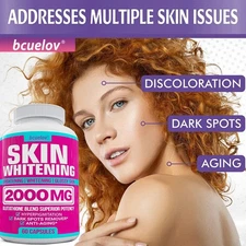 60 Pills Skin Lightening Glutathione Improves Sensitive Skin Brightens Tone 
