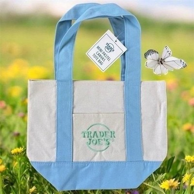 Traders Joe Mini Canvas Tote Bag Set of 8 - 2X each color  display picture 3