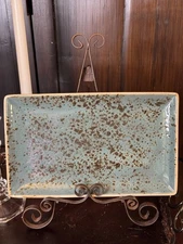 Vintage Steelite International Tray Blue and Brown Drip Glaze 10.5 x 6.5
