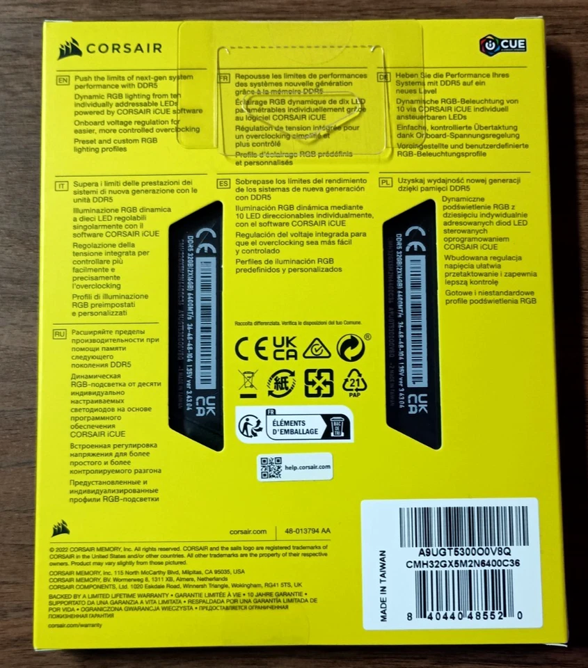 Corsair Vengeance RGB Desktop Memory 32GB 2x16GB DDR5-6400 CL36 XMP 3.0 ⚡Sealed - Image 2 of 2