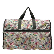 LESPORTSAC Gray Beige Multi Respo Nylon Boston Bag
