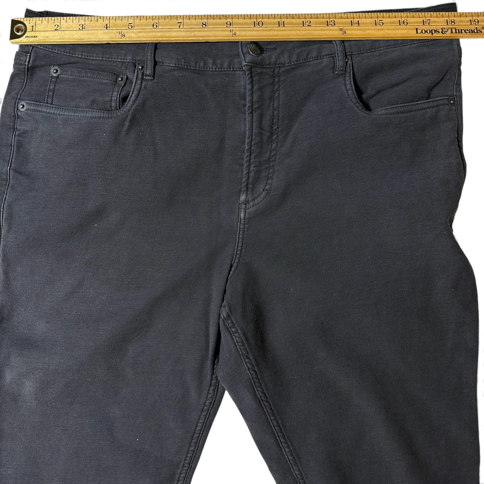 Faherty Stretch Terry 5 Pocket Pants Mens Size 36x30 Onyx Chino Athletic