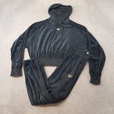 Adidas Tracksuit Set 12 Black Velour Hoodie Top Pants Original SST Firebird