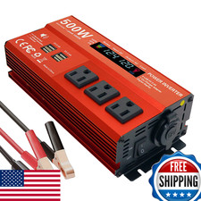 Movffggrm 500W Peak 1000W Power Inverter For Vehiclesdc 12V To 110V Ac4 X 2.4A