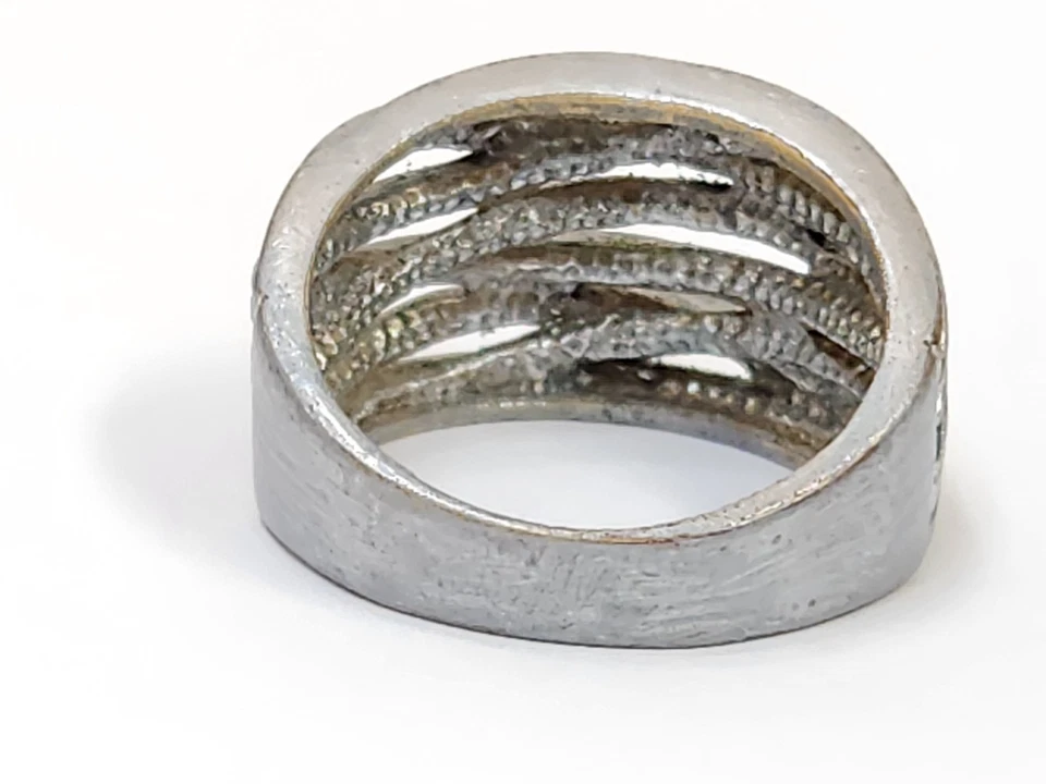 Anillo de cóctel tejido en capas de colección Lia Sophia está “enrollado” talla 10 *revestido de cromo Foto 3 de 4