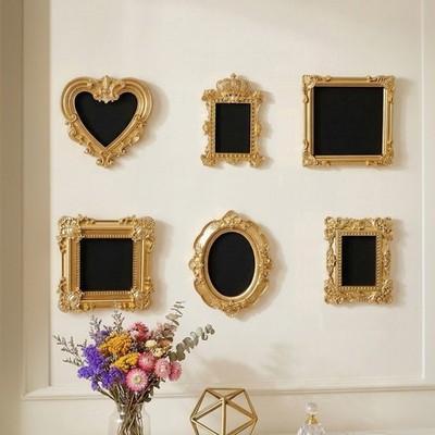 Europäische Wanddeko Set 3D Goldharz für Wohnzimmer Schlafzimmer