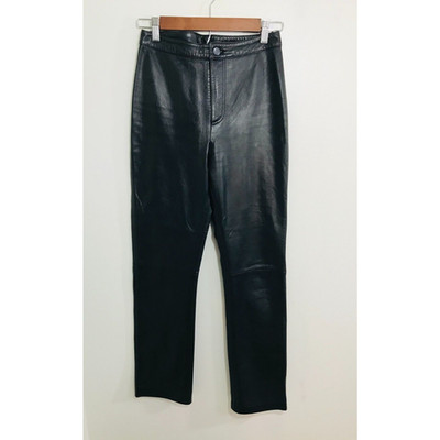 Michael Hoban North Beach Leather Pants Womens 4 Black High Waisted 80s 90s Moto