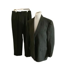 Polo Ralph Lauren Men  s 42/36 Vintage 2 Piece Suit Charcoal Gray Pinstripe USA