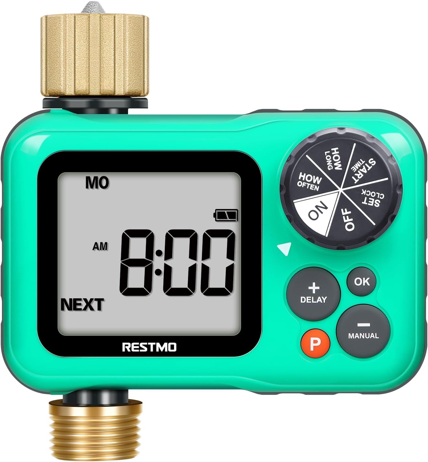 Sprinkler Timer With Brass Inlet & Outlet, 3 Separate Programs Hose Timer, Progr