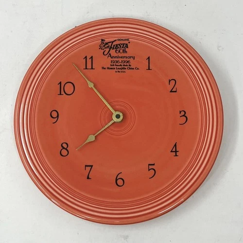 Homer Laughlin 10" Persimmon FIESTA 60th ANNIVERSARY Dinner Plate Wall Clock