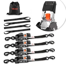 VEVOR 4 Pack 1"x 10' Retractable Ratchet Tie Down Straps 1200 lbs Capacity