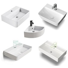 HOROW Weiß Waschbecken Aufsatzwaschbecken & Hängewaschbecken in vielen Größen