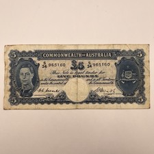 1949 £5 Five Pound Banknote - gF - Coombs / Watt | R47 | Australia Predecimal