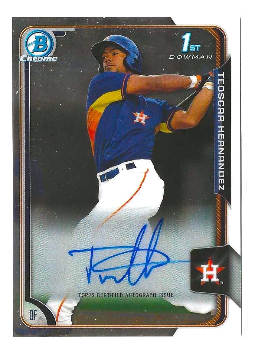 TEOSCAR HERNANDEZ 2015 Bowman Chrome 1st Bowman AUTO ROOKIE RC LA Dodgers $ $