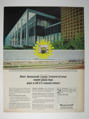 Honeywell Industrial Automation Systems Ad 1960s Plant Efficiency Control ADVERT