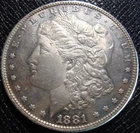 1881-P Morgan Silver Dollar - Bright White Choice BU