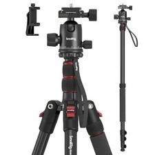 Aluminum Tripod Monopod Kit, 71 Inch Height, 33lb Payload, Ball Head