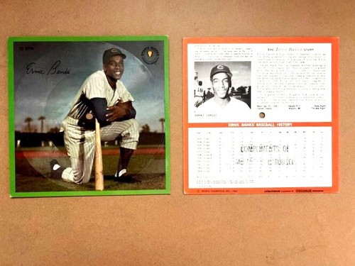 1962 Test Auravision Record Ernie Banks Pre Production W/ Auto Card Hillshire