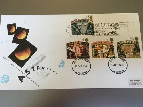 GB STAMPS RARE FIRST DAY COVER 1990 ASTRONOMY MERCURY CARD SLOGAN
