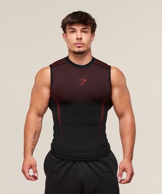 Gymshark Men's Onyx V5 Tank Top In Black/Red Colorblock Size Xs | eBay